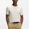 Bubble-jacquard structure T-shirt in a cotton blend Bubble-jacquard structure T-shirt in a cotton blend