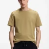 Bubble-jacquard structure T-shirt in a cotton blend Bubble-jacquard structure T-shirt in a cotton blend