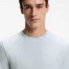 Bubble-jacquard structure T-shirt in a cotton blend