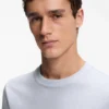 Bubble-jacquard structure T-shirt in a cotton blend