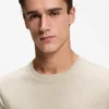 Bubble-jacquard structure T-shirt in a cotton blend Bubble-jacquard structure T-shirt in a cotton blend