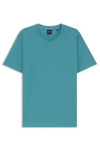 Bubble-jacquard structure T-shirt in a cotton blend
