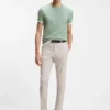 Bubble-jacquard structure T-shirt in a cotton blend
