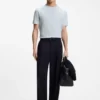 Bubble-jacquard structure T-shirt in a cotton blend