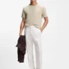 Bubble-jacquard structure T-shirt in a cotton blend Bubble-jacquard structure T-shirt in a cotton blend