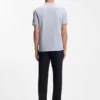 Bubble-jacquard structure T-shirt in a cotton blend