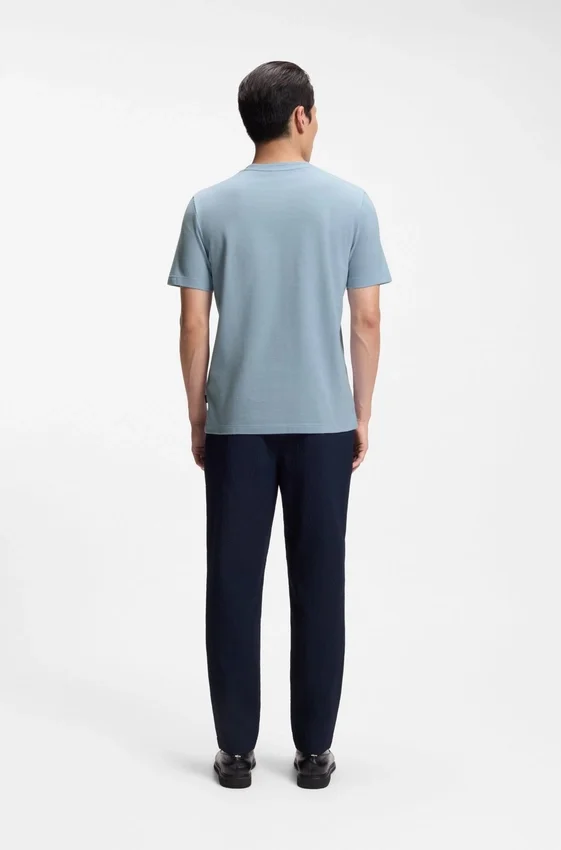 Bubble-jacquard structure T-shirt in a cotton blend Bubble-jacquard structure T-shirt in a cotton blend