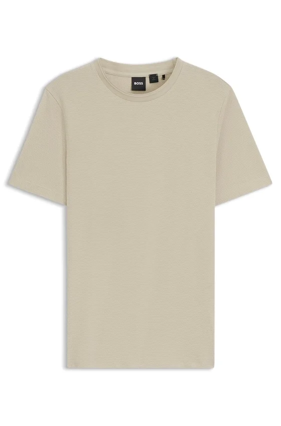 Bubble-jacquard structure T-shirt in a cotton blend Bubble-jacquard structure T-shirt in a cotton blend
