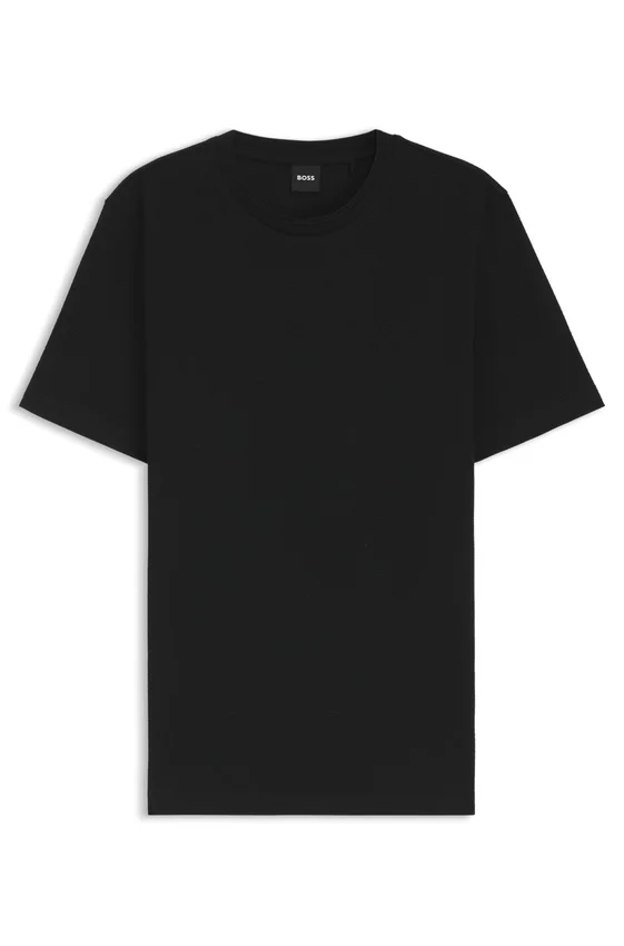 Bubble-jacquard structure T-shirt in a cotton blend Bubble-jacquard structure T-shirt in a cotton blend