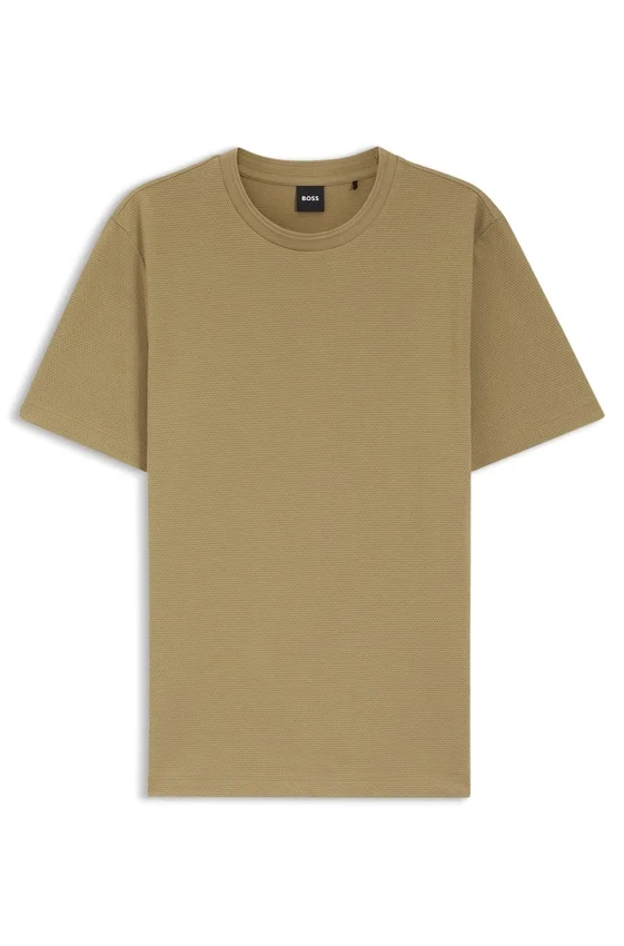 Bubble-jacquard structure T-shirt in a cotton blend Bubble-jacquard structure T-shirt in a cotton blend