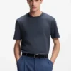 Bubble-structure T-shirt in cotton