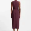 Buckle-detail dress with V neckline
