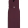 Buckle-detail dress with V neckline