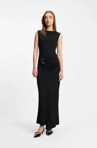 Buckle-detail dress with wrap effect
