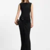 Buckle-detail dress with wrap effect