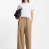 Buckled-belt trousers with pleat front