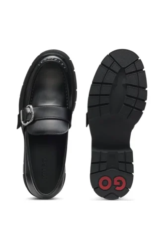 Buckled-strap loafers