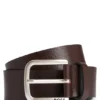Buffalo-leather belt with branded pin buckle Buffalo-leather belt with branded pin buckle