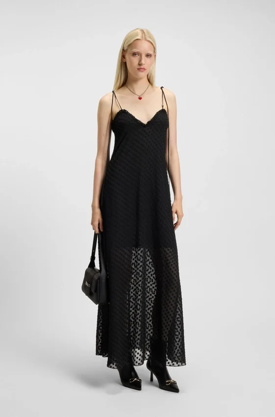 Burnout-dot dress with spaghetti straps Burnout-dot dress with spaghetti straps