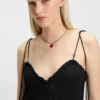 Burnout-dot dress with spaghetti straps Burnout-dot dress with spaghetti straps