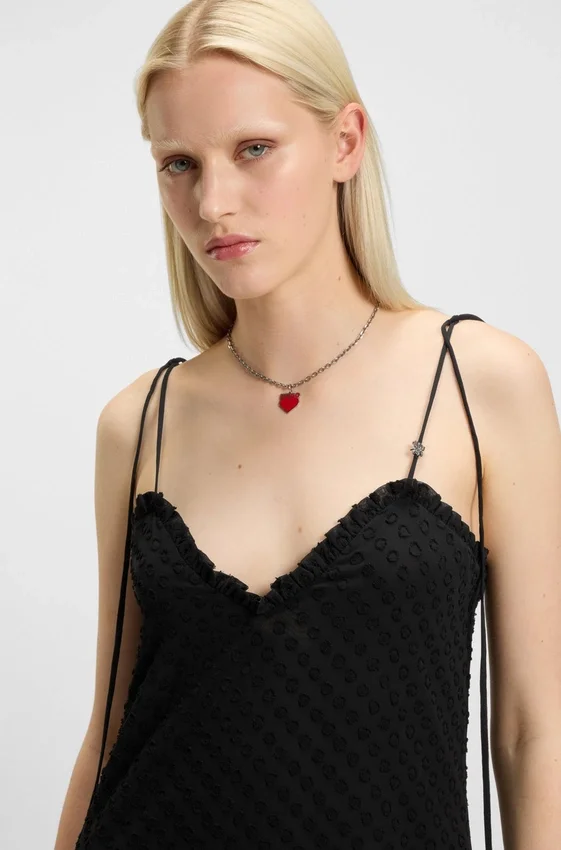 Burnout-dot dress with spaghetti straps Burnout-dot dress with spaghetti straps