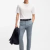 Cable-knit T-shirt in cotton and silk