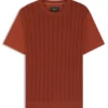 Cable-knit T-shirt in cotton and silk