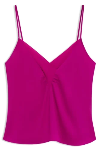 Camisole top with georgette neckline