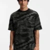 Camouflage-jacquard T-shirt in cotton