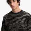 Camouflage-jacquard T-shirt in cotton