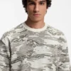 Camouflage-jacquard T-shirt in cotton