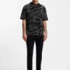 Camouflage-jacquard T-shirt in cotton