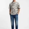 Camouflage-jacquard T-shirt in cotton