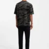 Camouflage-jacquard T-shirt in cotton
