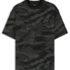 Camouflage-jacquard T-shirt in cotton