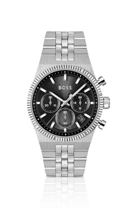 Candor black-dial chronograph watch with fluted bezel Candor black-dial chronograph watch with fluted bezel