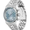 Candor blue-dial chronograph watch with fluted bezel