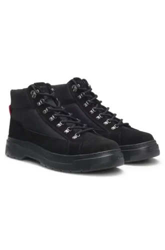 Canvas boots with suede trims Canvas boots with suede trims