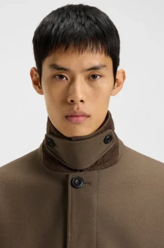 Car coat in a wool blend