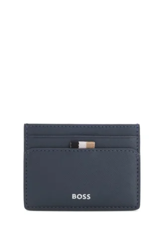 Card holder with foil-embossed logo