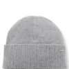 Cashmere beanie with metallic logo trim