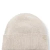 Cashmere beanie with metallic logo trim