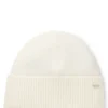 Cashmere beanie with metallic logo trim