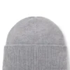 Cashmere beanie with metallic logo trim