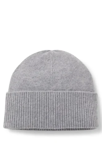 Cashmere beanie with metallic logo trim Cashmere beanie with metallic logo trim