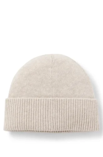 Cashmere beanie with metallic logo trim Cashmere beanie with metallic logo trim