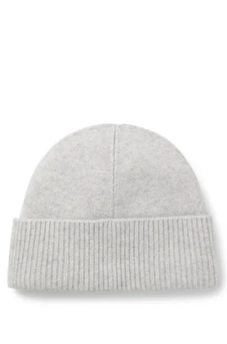 Cashmere beanie with metallic logo trim Cashmere beanie with metallic logo trim