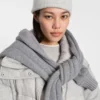 Cashmere beanie with metallic logo trim