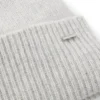 Cashmere beanie with metallic logo trim