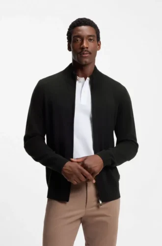 Cashmere cardigan with two-way zip